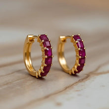 Load image into Gallery viewer, Diamond Huggie Hoop Earrings, 10K 14K 18K Solid Gold (Copy)