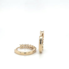 Load image into Gallery viewer, Diamond Huggie Hoop Earrings, 10K 14K 18K Solid Gold (Copy)