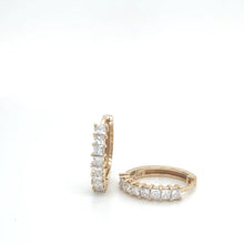 Load image into Gallery viewer, Diamond Huggie Hoop Earrings, 10K 14K 18K Solid Gold (Copy)