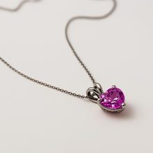 Load image into Gallery viewer, Pink Heart Pendant, 10K Solid Gold Heart Necklace, Sweetheart Love Gift, Birthday Gift for Girlfriend,