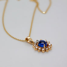 Load image into Gallery viewer, Sapphire Diamond Gold Necklace