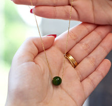 Load image into Gallery viewer, Jade Gold Necklace, 10K 14K 18K Gold