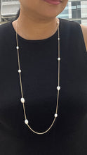 Load image into Gallery viewer, Pearl Gold Necklace, 36in Long Necklace