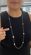 Load image into Gallery viewer, Pearl Gold Necklace, 36in Long Necklace