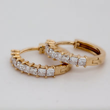 Load image into Gallery viewer, Diamond Huggie Hoop Earrings, 10K 14K 18K Solid Gold (Copy)