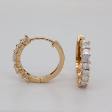Load image into Gallery viewer, Diamond Huggie Hoop Earrings, 10K 14K 18K Solid Gold (Copy)