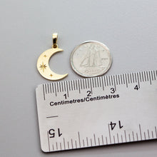 Load image into Gallery viewer, Crescent Moon Necklace, 10K Solid Gold Half Moon