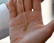 Load image into Gallery viewer, Infinity Pendant Gold, 10K Solid Gold Necklace, Infinity Love Gift, Birthday Gift for Women,