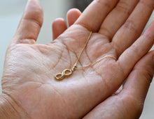 Load image into Gallery viewer, Infinity Pendant Gold, 10K Solid Gold Necklace, Infinity Love Gift, Birthday Gift for Women,