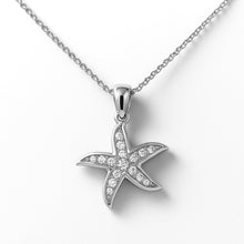 Load image into Gallery viewer, Star Gold Pendant, 10K Solid Gold Star Necklace, Cubic Zirconia Celestial Jewelry, Birthday Gift for Women, Mothers Day Gift