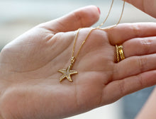 Load image into Gallery viewer, Star Gold Pendant, 10K Solid Gold Star Necklace, Cubic Zirconia Celestial Jewelry, Birthday Gift for Women, Mothers Day Gift