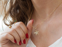 Load image into Gallery viewer, Star Gold Pendant, 10K Solid Gold Star Necklace, Cubic Zirconia Celestial Jewelry, Birthday Gift for Women, Mothers Day Gift
