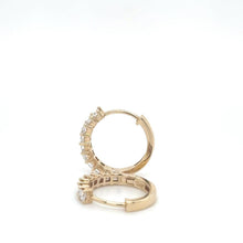 Load image into Gallery viewer, Diamond Huggie Hoop Earrings, 10K 14K 18K Solid Gold (Copy)