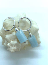 Load image into Gallery viewer, Natural Aquamarine Earrings, Sterling Silver Earrings, Aquamarine Gemstone , Gift for Her, MotherFor Women, Every Day Jewelry