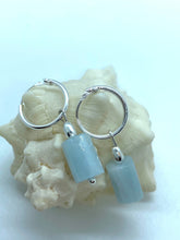 Load image into Gallery viewer, Natural Aquamarine Earrings, Sterling Silver Earrings, Aquamarine Gemstone , Gift for Her, MotherFor Women, Every Day Jewelry