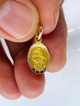 Load image into Gallery viewer, Saint Christopher Pendant, 15mm, 10K Solid Gold, Religious Medal Necklace, Gifts for Women, Protection Necklace, Birthday Gift Women