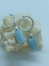 Load image into Gallery viewer, Natural Aquamarine Earrings, Sterling Silver Earrings, Aquamarine Gemstone , Gift for Her, MotherFor Women, Every Day Jewelry