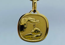 Load image into Gallery viewer, Gold Baptism Pendant, 14K Solid Gold Baptism Necklace, Baby Baptism Gift, Gift for Baby, Baptism Personalize Souvenir