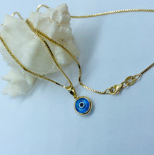 Load image into Gallery viewer, Gold Evil Eye Necklace, 14K Solid Gold, Evil Eye Charm, Small Amulet Talisman, Protection Charm, Birthday Gift for Women, Mothers Day