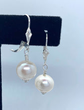 Load image into Gallery viewer, Pearl Earrings Dangle, Silver Pearl Earrings , Pearl Wedding Jewelry, June Birthstone, Birthday Gift Women, Earrings For Women