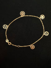 Load image into Gallery viewer, Gold Charm Bracelet, 10K Solid Gold Handmade Bracelet, , Birthday Gift for Women