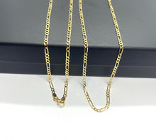 Load image into Gallery viewer, Gold Figaro Chain, 2.4MM 10K Solid Italian Figaro Necklace, Ideal for Everyday Necklace, Made in Italy Chain, Birthday Gift Jewely