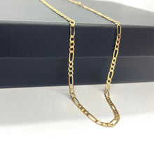 Load image into Gallery viewer, Gold Figaro Chain, 2.4MM 10K Solid Italian Figaro Necklace, Ideal for Everyday Necklace, Made in Italy Chain, Birthday Gift Jewely