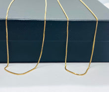 Load image into Gallery viewer, 18K Gold Box Chain, 0.80mm, Solid Italian Gold, Sleek and Shiny Chain