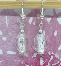 Load image into Gallery viewer, Murano White Earrings, Sterling Silver Earrings, Handmade Earrings, Bridesmaids Gift, Birthday Gift Women, nts