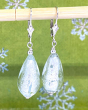 Load image into Gallery viewer, Murano White Earrings, Sterling Silver Earrings, Handmade Earrings, Bridesmaids Gift, Birthday Gift Women, nts