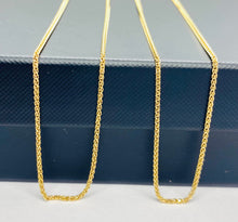 Load image into Gallery viewer, 18K Wheat Rope Chain Necklace, 2.15MM, Solid Italian Gold Necklace, For Men and Women, Spiga Diamond Cut, Birthday Gift for Women