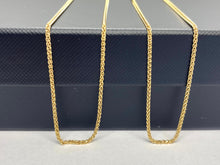 Load image into Gallery viewer, 18K Wheat Rope Chain Necklace, 2.15MM, Solid Italian Gold Necklace, For Men and Women, Spiga Diamond Cut, Birthday Gift for Women