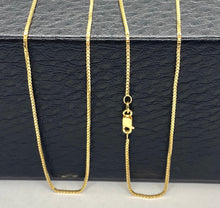 Load image into Gallery viewer, 18k Box Chain Solid Gold , 1MM Thickness