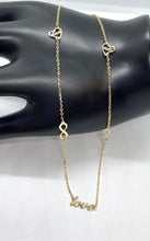 Load image into Gallery viewer, Love Infinity Necklace, 10K Solid Gold Necklace, Birthday Gift for Women,
