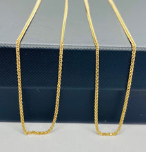 Load image into Gallery viewer, 18K Wheat Rope Chain Necklace, 2.15MM, Solid Italian Gold Necklace, For Men and Women, Spiga Diamond Cut, Birthday Gift for Women