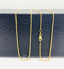 Load image into Gallery viewer, 18k Box Chain Solid Gold , 1MM Thickness