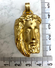 Load image into Gallery viewer, Big Jesus Head Pendant, 40MM, 18K Solid Gold, Religious Jewelry Pendant