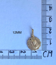 Load image into Gallery viewer, 14K Virgin Mary Necklace, 12mm, Madonna Necklace, Mother of Jesus Pendant, Virgin Mary Medallion,