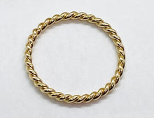 Load image into Gallery viewer, Twisted Gold Ring, 1.6mm, 10K Solid Gold Wedding Band, Thumb Ring, Spacer Ring, Friendship Ring, Stackable Ring, Birthday Gift for Women