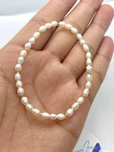 Load image into Gallery viewer, Pearl Elastic Bracelet, White Beaded Bracelet, Gift for Daughter, Birthday Gift for Women, , Mothers Day Gift