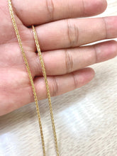 Load image into Gallery viewer, 18K Wheat Rope Chain Necklace, 2.15MM, Solid Italian Gold Necklace, For Men and Women, Spiga Diamond Cut, Birthday Gift for Women