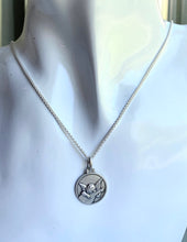 Load image into Gallery viewer, Angel Musician Necklace , 16MM, Angelo Musicante, The Playing Cherub Pendant, 925 Sterling Silver, Baby Baptism Gift, Birthday Gift Baby