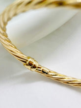 Load image into Gallery viewer, Gold Bangle Bracelet, 4MM, 10K Solid Gold Twist Bangle