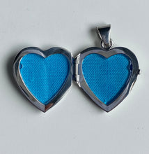 Load image into Gallery viewer, Heart Locket Pendant, Sterling Silver Locket Necklace, Engravable Photo Locket, Gift for Baby,