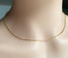 Load image into Gallery viewer, Paper Clip Gold Chain, 10K Staple Necklace, Minimalist Layering Chain, Birthday Gift for Women,