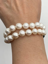 Load image into Gallery viewer, Handcrafted Pearl Bracelet, Sterling Silver Aquamarine Clasp, Double Strand Bracelet, Birthday Gift for Women, Chrfor Mom