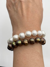 Load image into Gallery viewer, Pearl Bracelet, Genuine Freshwater Pearl, Sterling Silver Agate Clasp, Double Strand Bracelet, Birthday Gift for Women, Sister Secret Gift