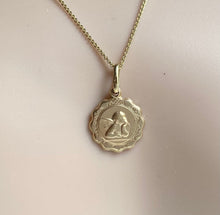 Load image into Gallery viewer, 14K Solid Gold Angel Pendant, 12mm,Guardian Baby Angel, Newborn Gift, Baby Baptism Gift, Birthday Gift For Girl, for Daughter