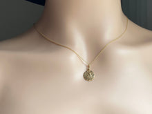 Load image into Gallery viewer, 14K Solid Gold Angel Pendant, 12mm,Guardian Baby Angel, Newborn Gift, Baby Baptism Gift, Birthday Gift For Girl, for Daughter