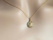 Load image into Gallery viewer, 14K Solid Gold Angel Pendant, 12mm,Guardian Baby Angel, Newborn Gift, Baby Baptism Gift, Birthday Gift For Girl, for Daughter